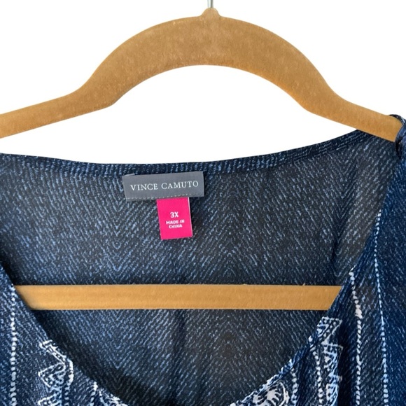 Vince Camuto Blue Puff Sleeve Blouse - Picture 3 of 8